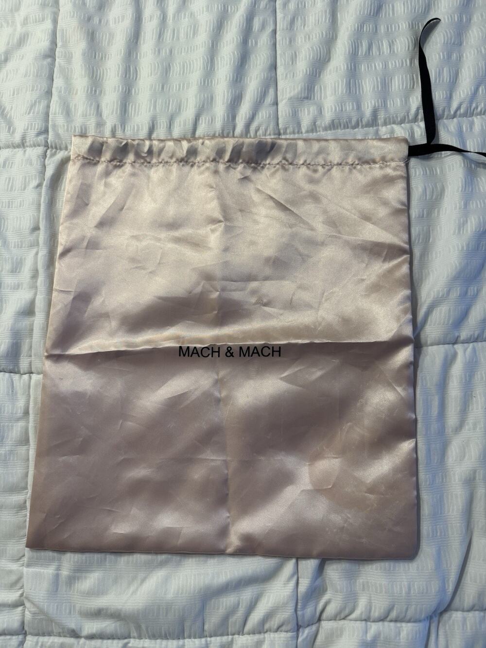 Mach & Mach Shoe Dust Bag Purse Blush Pink Sheen Drawstring Luxury Designer
